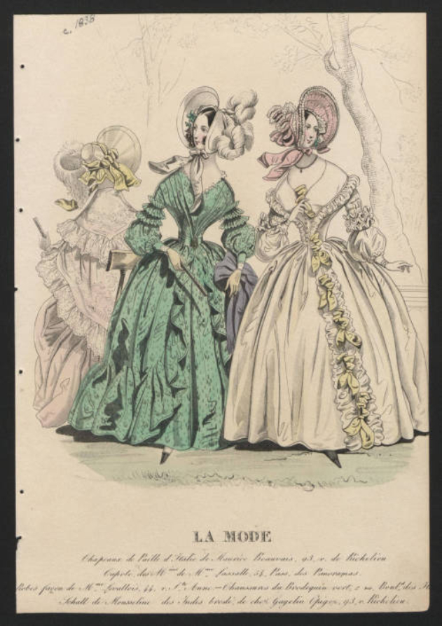 Women: 1834-1839. 1830s sleeves and hats